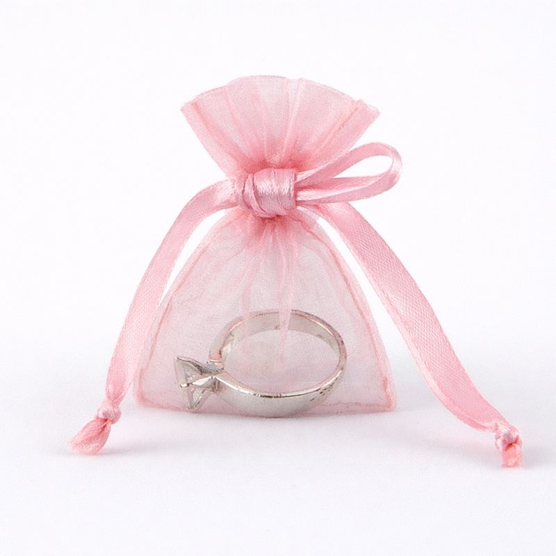 Organza zakje maat 1 roze