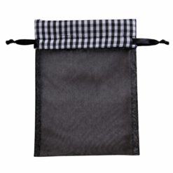 Organza zakje met ruitjes zwart