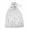 Organza zakje Kerst zilver met sterren maat 6