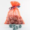 Organza zakje oranje rood wit blauw lintje maat 6