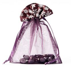 Organza zakjes Winter aubergine maat 6