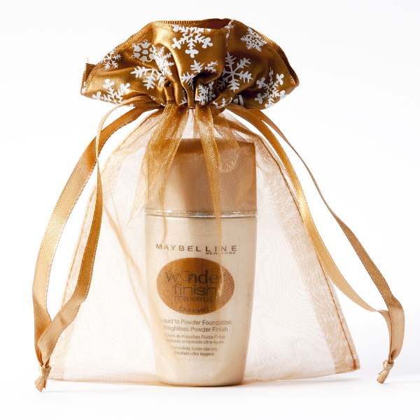 Organza zakjes Winter goud maat 6