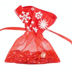 Organza zakjes winter Rood klein