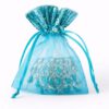 Organza zakjes pailletjes maat 3 turquoise