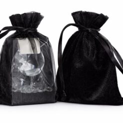 Velours met organza maat 6 zwart