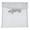 Zilveren organza envelop met Merry Christmas strik